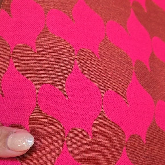 Sara Campbell Pink/Brown Abstract Houndstooth Design Pencil Skirt with Bow Belt - Picture 8 of 9